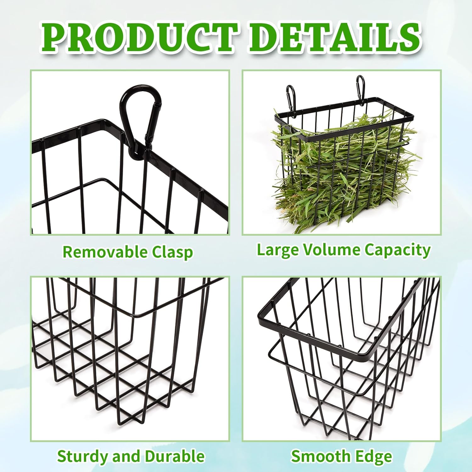 SANGLE SOPFFY Rabbit hay Feeder Small Animal Feeding Set with 350ml Water Bottle, Hay Rack for Guinea Pigs, Chinchillas - Image 3