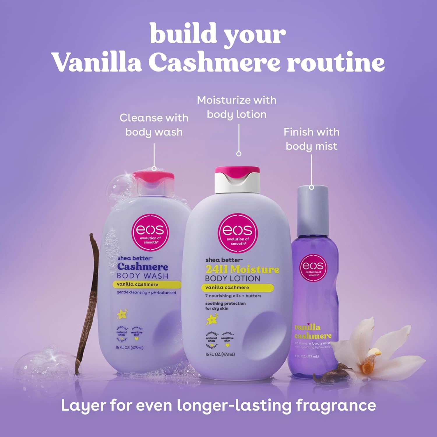 eos Shea Better Body Lotion Vanilla Cashmere, 24-Hour Moisture Skin Care, Lightweight & Non-Greasy, Natural Shea, Vegan, Vanilla Body Lotion, 16 fl oz - Image 10