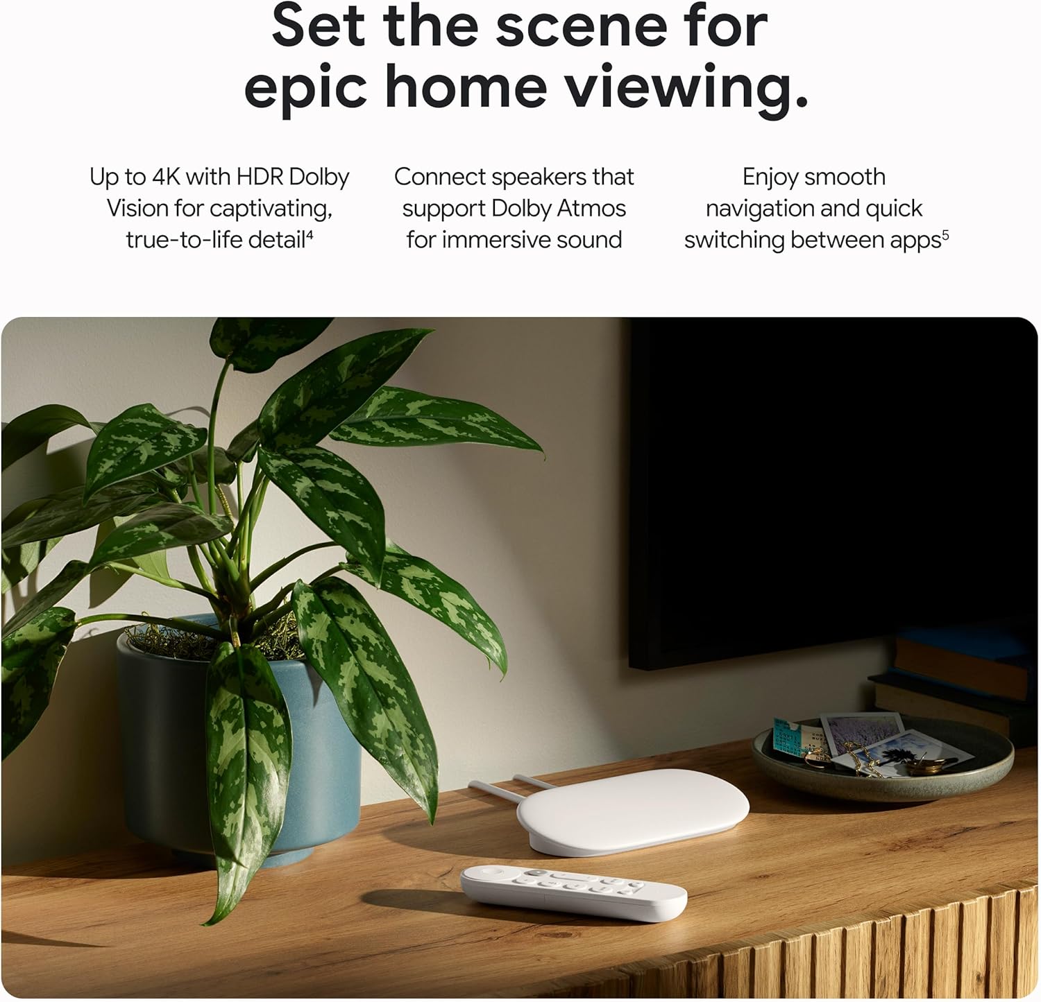 Google TV Streamer 4K - Fast Streaming Entertainment on Your TV with Voice Search Remote - Watch Movies, Shows, Live TV, and Netflix in 4K HDR - Smart Home Control - 32 GB of Storage - Hazel - Image 2