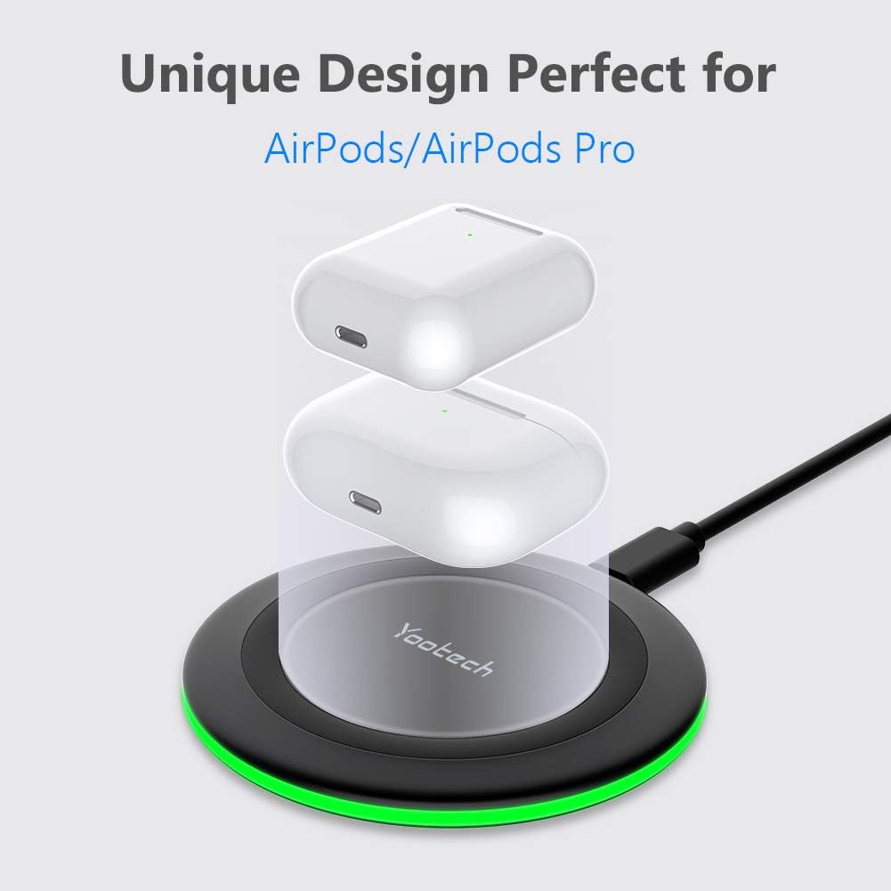 Yootech Wireless Charger,10W Max Wireless Charging Pad Compatible with iPhone 17/17 Pro/17 Pro Max/Air/16/15/14/13/SE 2022/12/11,Samsung Galaxy S25/S24/S23,for AirPods Pro 3(No AC Adapter) - Image 3