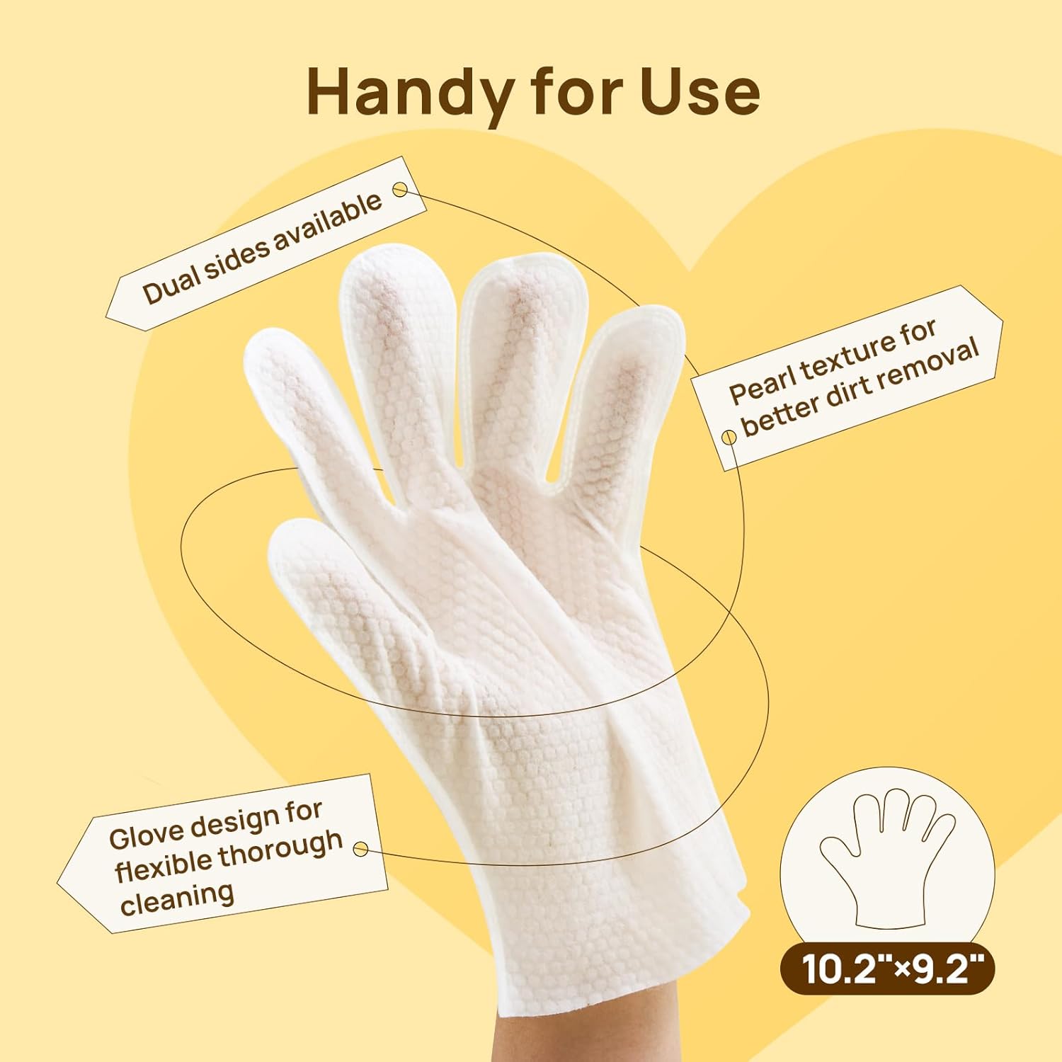 HICC PET Cleaning Deodorizing Glove Wipes for Dogs & Cats, Vet Recommended Hypoallergenic Hydrating & Nourish Fur Pet Grooming Glove Wipes, Pet Bathing Wipes for Horse Coat Care,20pcs Coconut Scent - Image 8