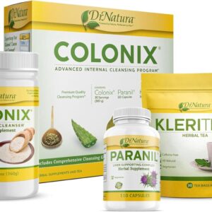 DrNatura Colonix 3-Part Colon Cleanse Kit – Whole Psyllium Husk Fiber Powder, Herbal Capsules & Herbal Tea, 30 Day Digestive & Gut Support Program, 16 oz (Pack of 3)