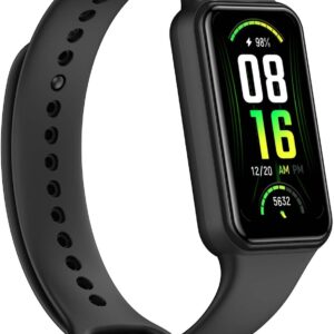 Amazfit Band 7 Fitness & Health Tracker for Women Men, 18-Day Battery Life, Alexa Built-in, 1.47”AMOLED Display, Heart Rate & SPO₂ Monitoring, 120 Sports Modes, 5 ATM Water Resistant, Black (Renewed)