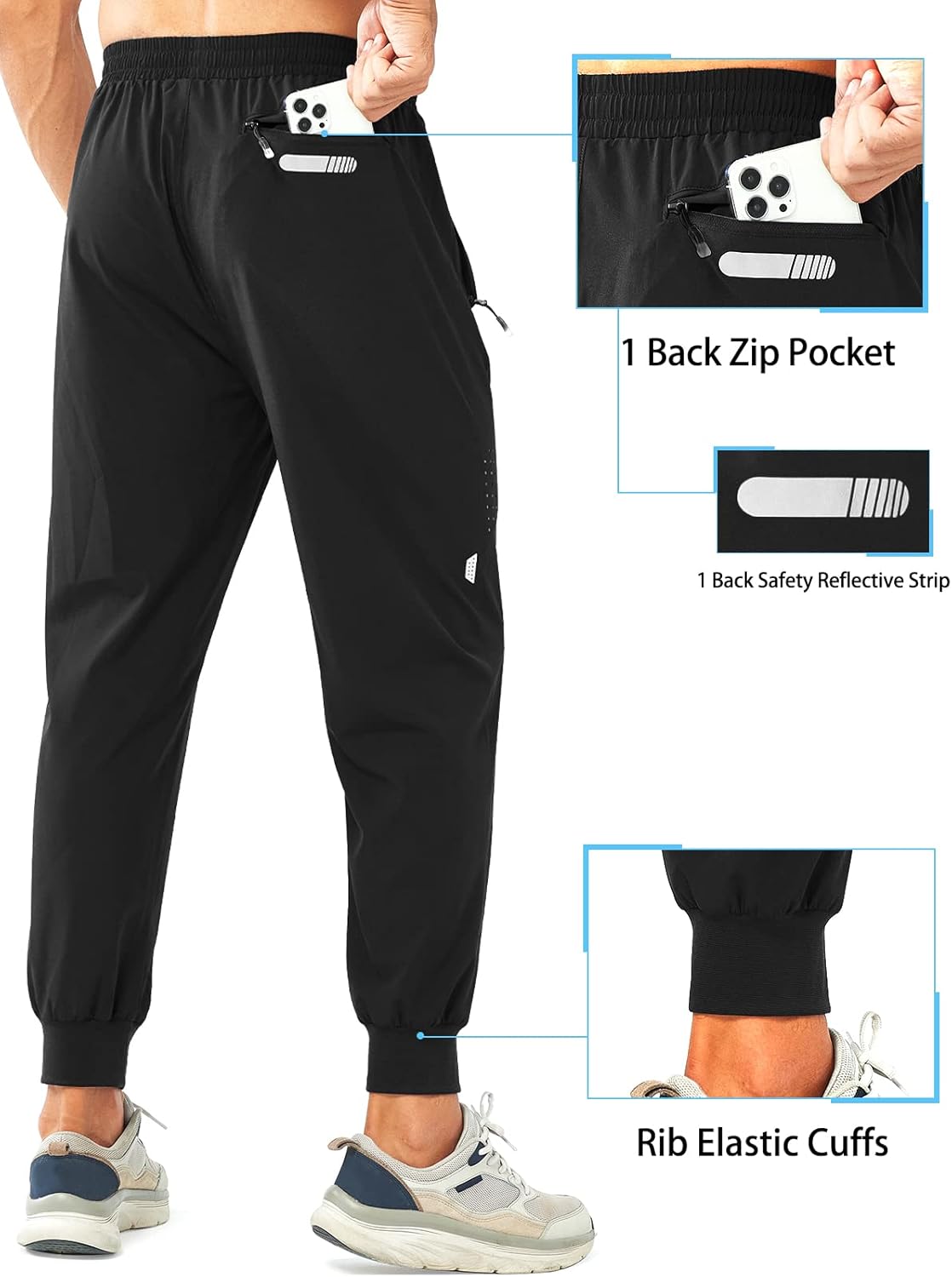 NORTHYARD Men's Athletic Running Pants Lightweight Workout Joggers Quick Dry Gym Sweatpants Active Sports Track Training - Image 3
