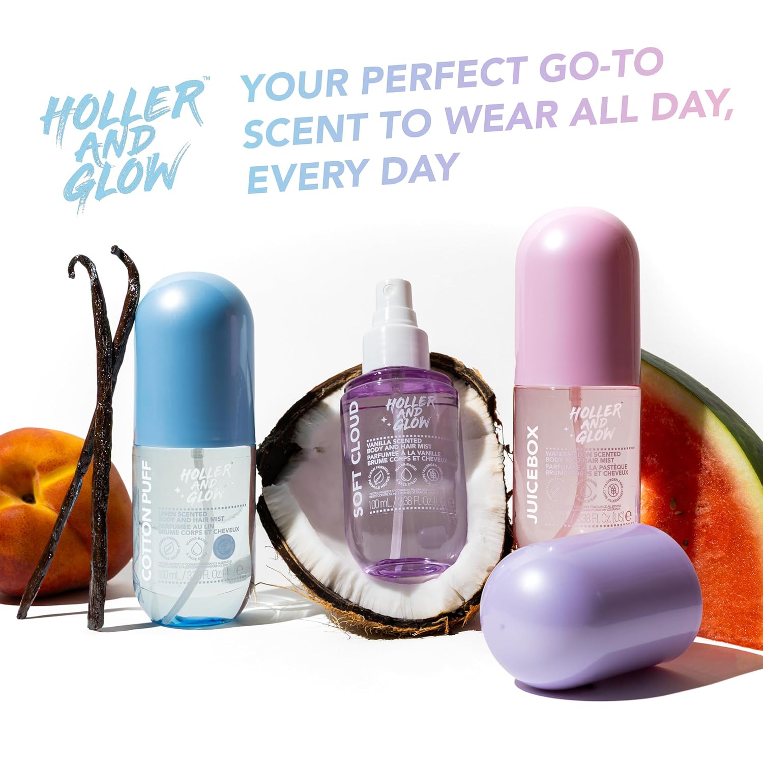 Holler And Glow Mood Boosting Juice Box Body & Hair Mist, Body Spray, Teen Girls Spritz, Long Lasting, Watermelon, Fruity Scented, Water Based Fragrance For Tweens, Clean & Gentle Formula, 3.38 Fl Oz - Image 7