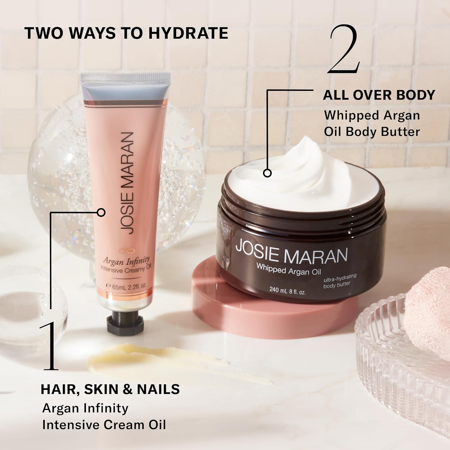 Josie Maran Whipped Body Butter - Skin Firming Body Cream with Argan Oil, Whipped Shea Butter, Avocado Oil & Essential Fatty Acids - Radiance-Boosting Skincare - Baked Lemon Bliss (2 Fl oz) - Image 6