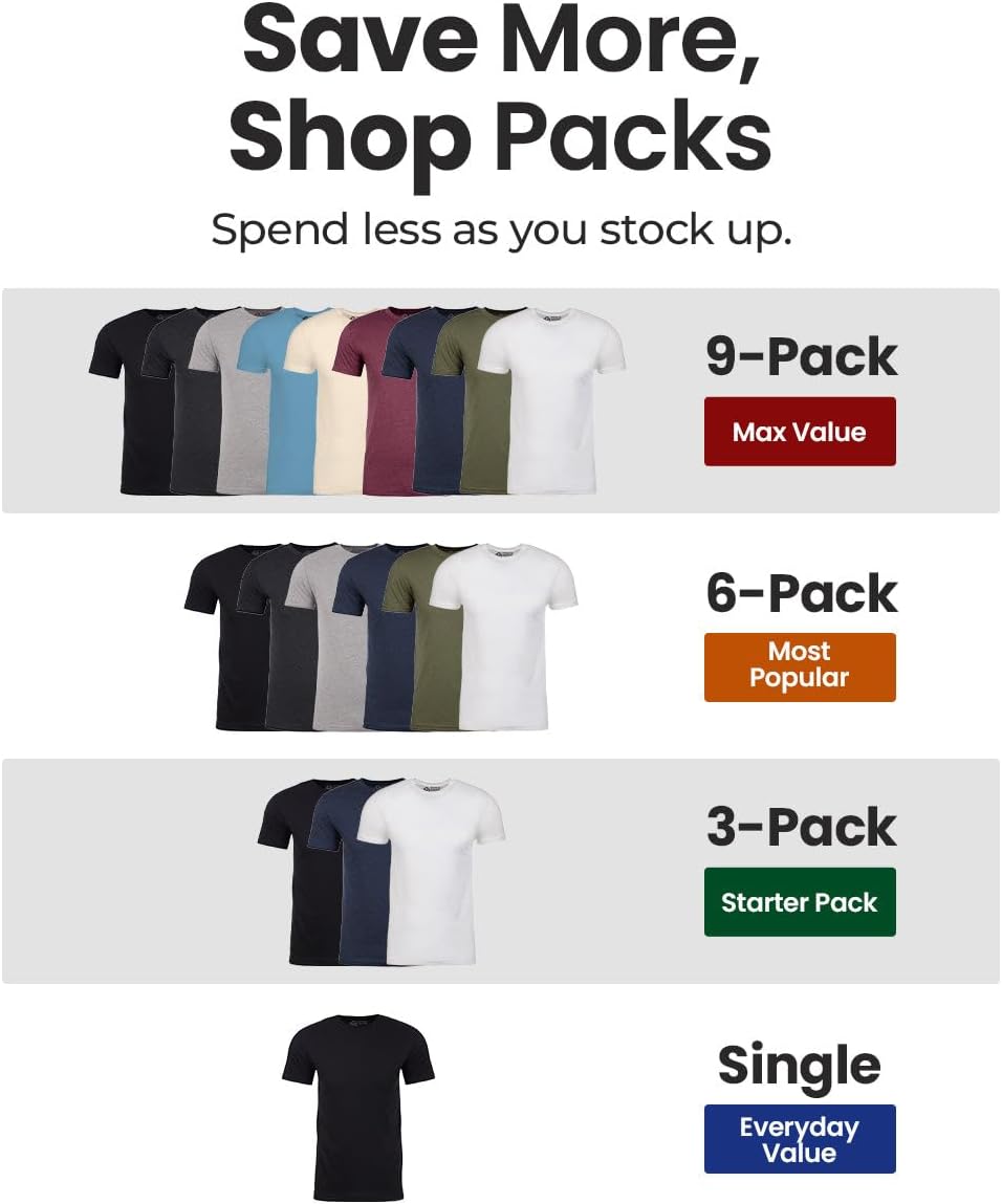 INTO THE AM Mens T Shirts Soft Cotton Blend Crew Neck Tee S - 4XL Athletic Fit Plain Casual T-Shirt for Men - Image 3