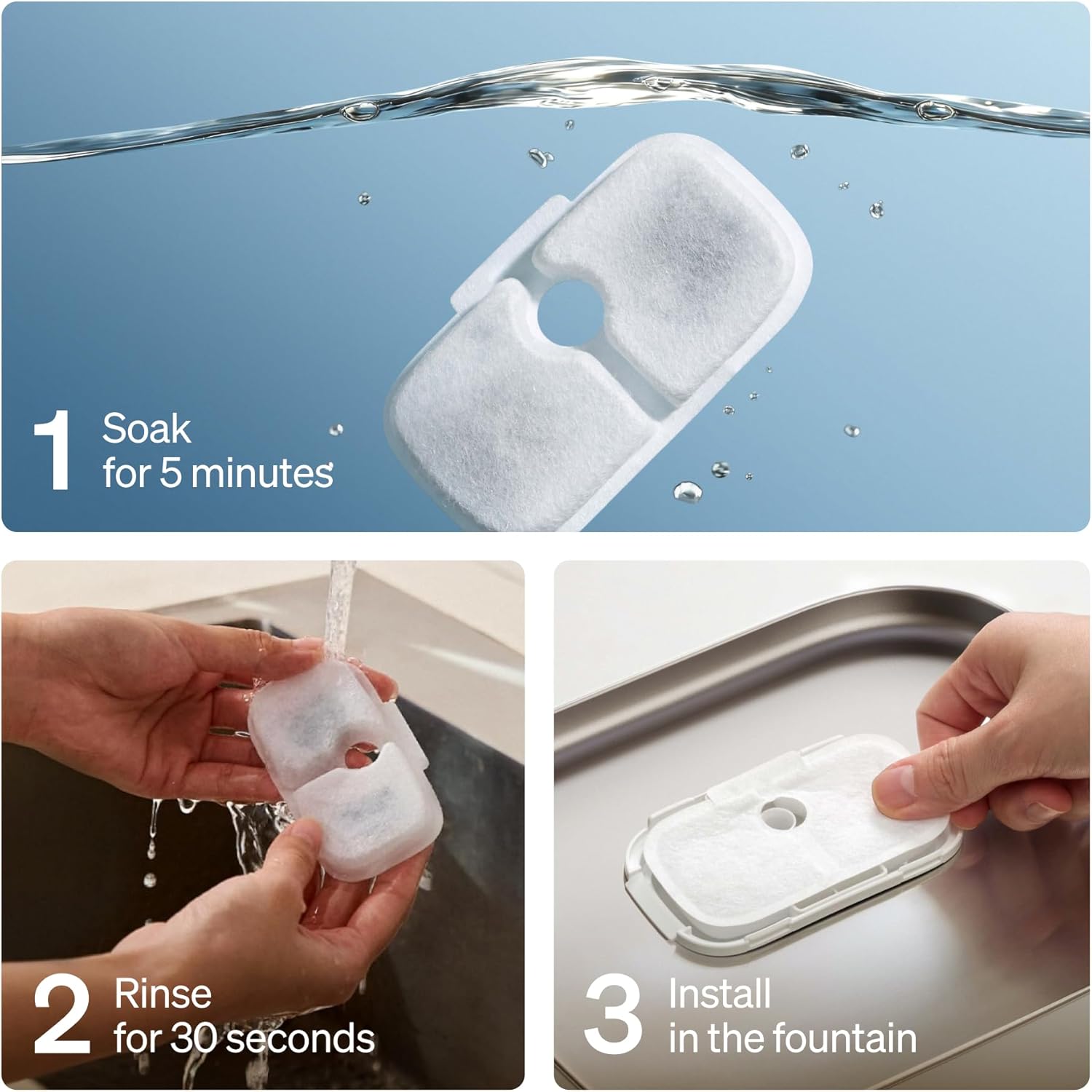 PETLIBRO 4 Packs Replacement Filters for Dockstream Cat Water Fountain PLWF105/PLWF115/PLWF005, 2 Months Set of Replacement Filters for Ultra Quiet Pet Water Fountain - Image 8