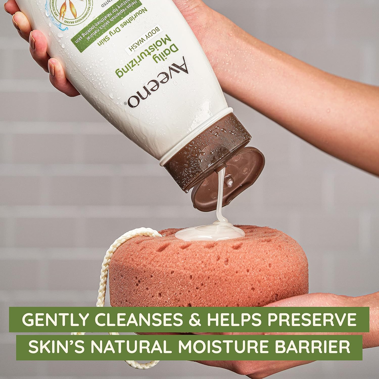 Aveeno Daily Moisturizing Body Wash for Sensitive Skin + Prebiotic Oat, Gently Cleanses, Nourishes & Feels Moisturizing Dry Skin, Light Fragrance, Refill Pouch, 36 fl. oz - Image 2