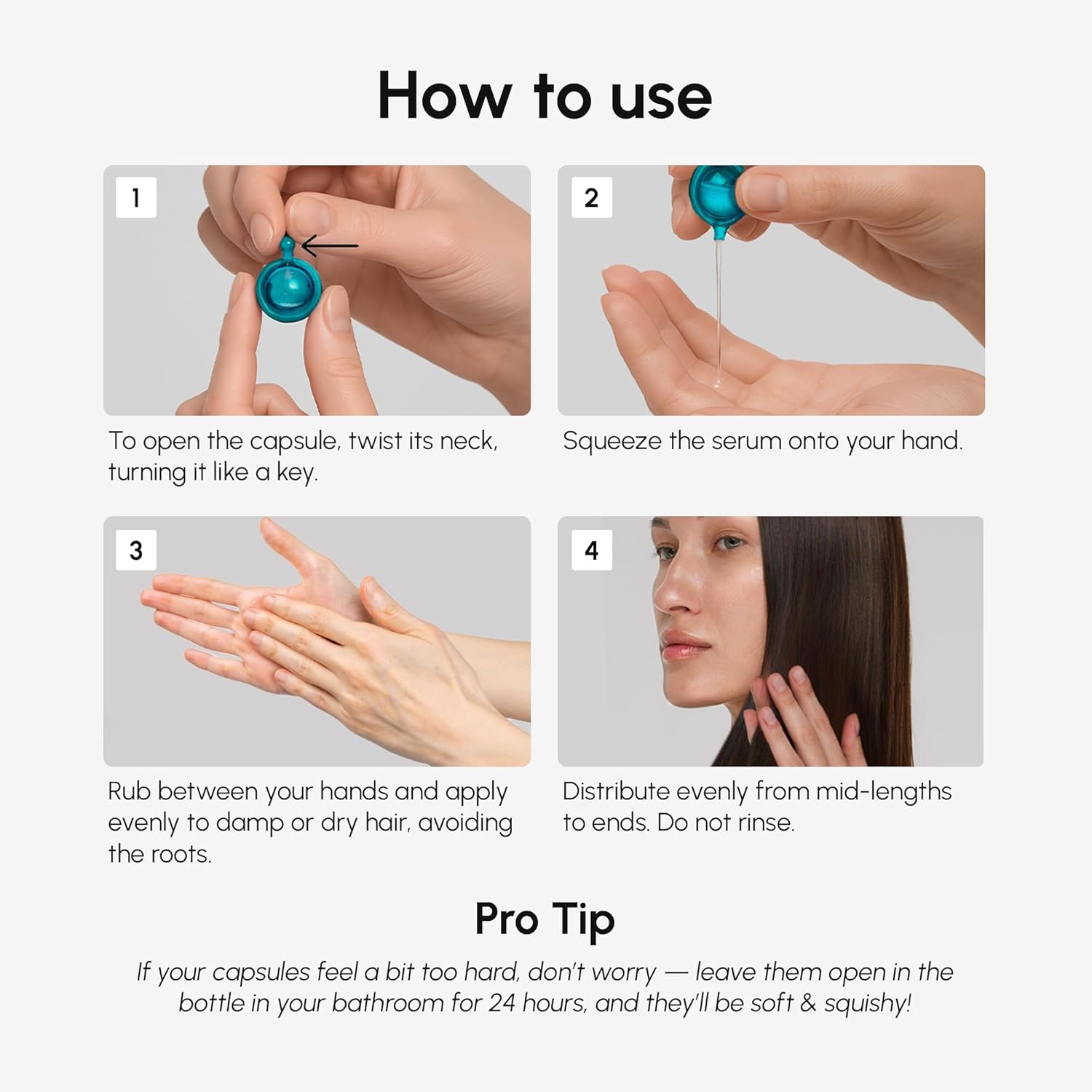 MAREE Hair Serum for Frizzy Dry Hair 2 PACK – Styling Capsules with Keratin, Argan Oil, Vitamins A E B5 – UV & Heat Protectant Frizz Control Serum for Women – Aceite Para el Cabello - Image 10