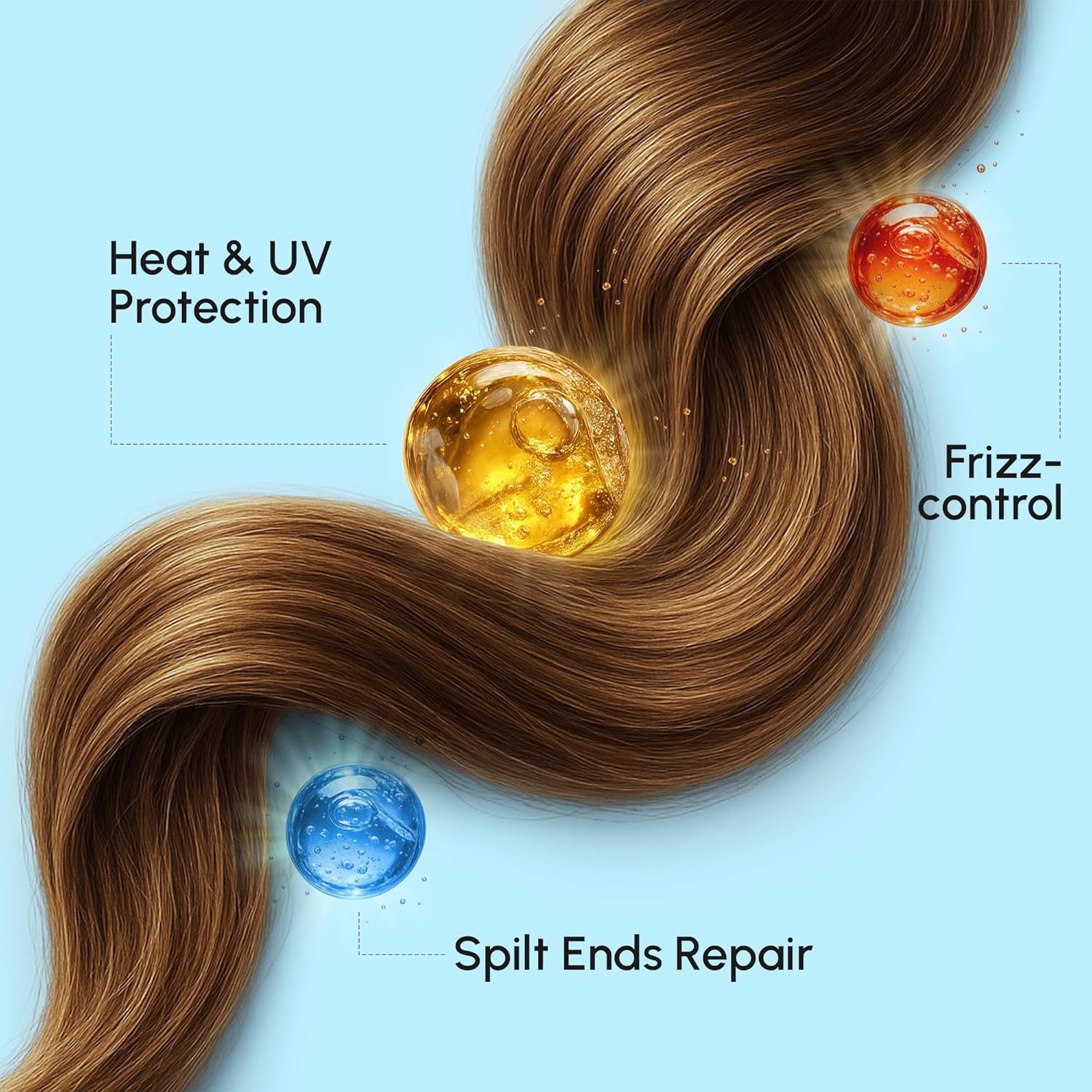 MAREE Hair Serum for Frizzy Dry Hair 2 PACK – Styling Capsules with Keratin, Argan Oil, Vitamins A E B5 – UV & Heat Protectant Frizz Control Serum for Women – Aceite Para el Cabello - Image 11