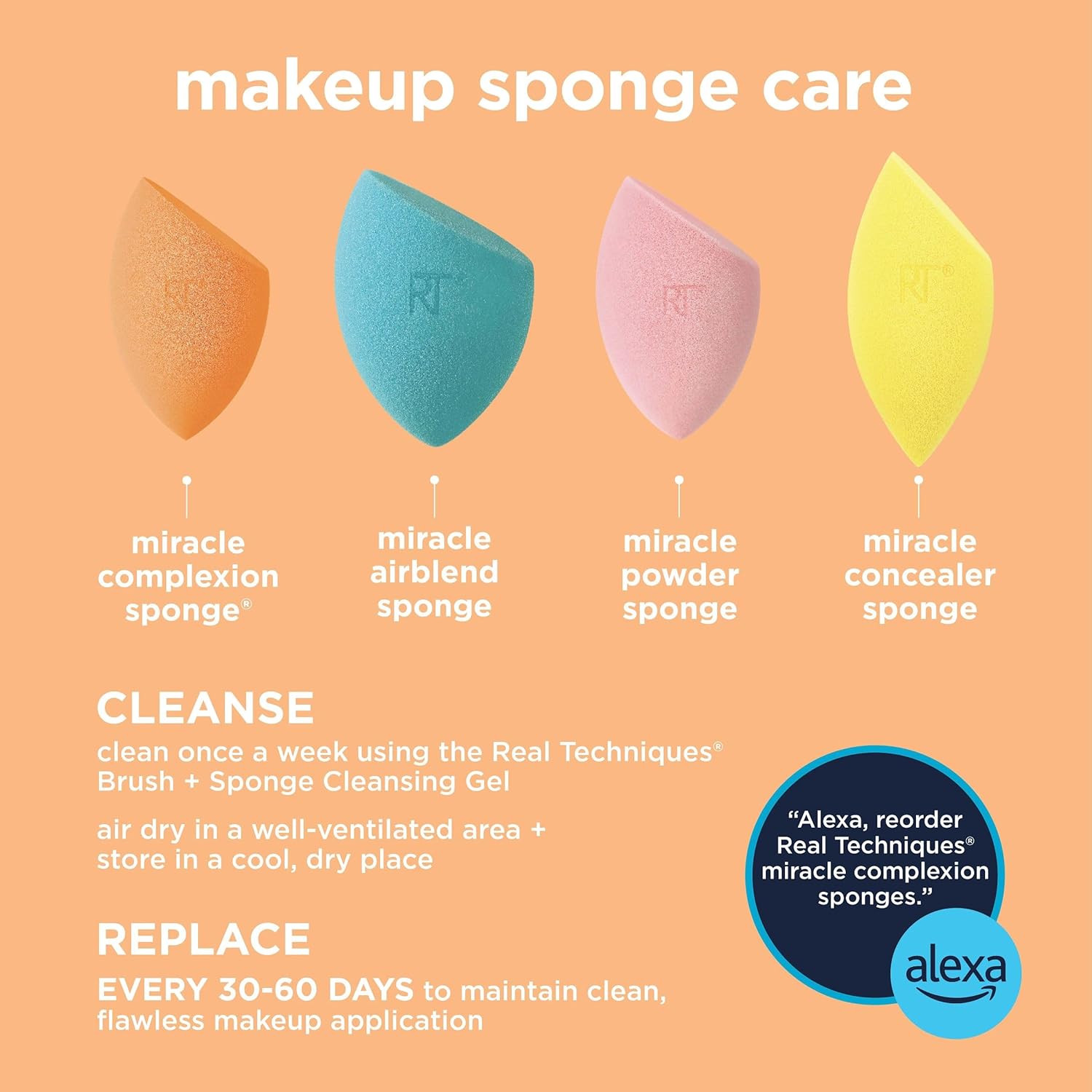 Real Techniques Mini Miracle Complexion Sponge 4 Pack, Small Makeup Blending Sponges, For Foundation & Concealer, Mini Size for Under Eyes & Touch-Ups, Travel Friendly, Natural Makeup, Latex-Free - Image 11