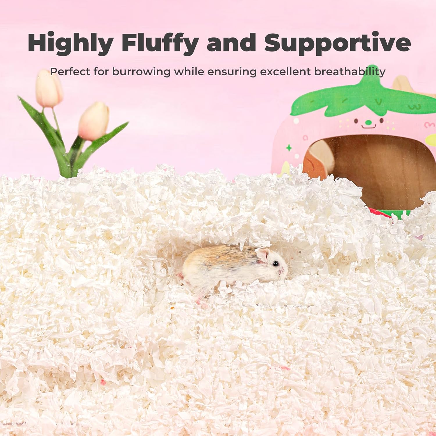 mini&moe Guinea Pig Bedding 50L: Dust-Free and Odor Control Moisture Absorbent Unscented Natural Paper Small Pet Bedding - for Hamsters,Guinea Pig, Chinchilla,Rabbits,Rat,Ferret, and Gerbil, 50 Liters - Image 4