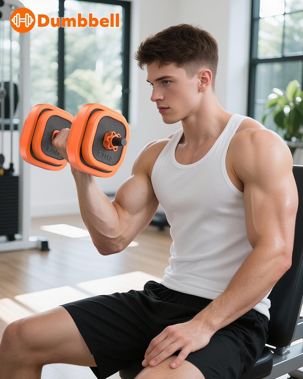 Rendpas Adjustable Dumbbell Set of 2 with Connector, 45/65/85 lbs Free Weights, 4-in-1 Barbell Kettlebell Push Up Stand Home Gym for Men Women - Image 9