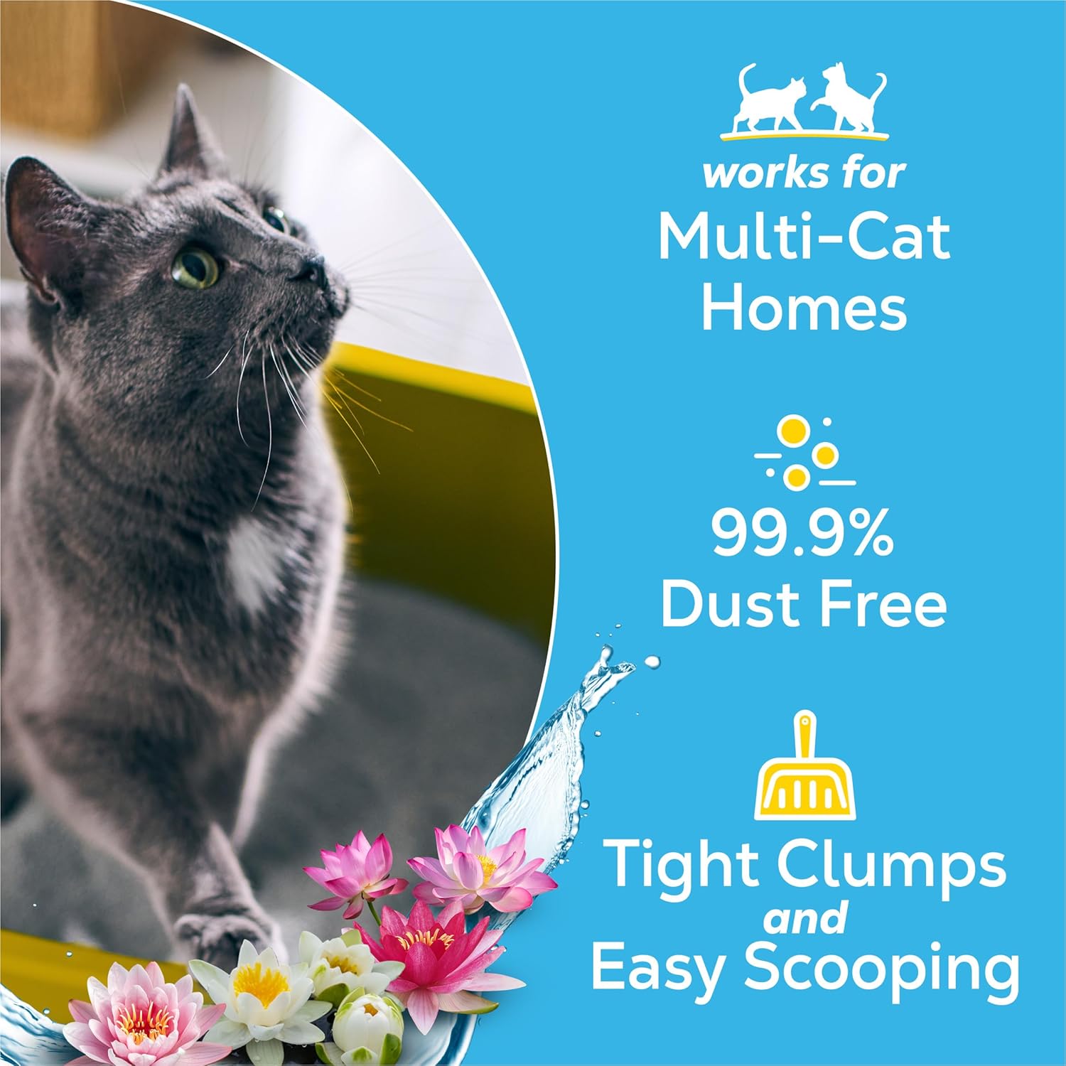 Purina Tidy Cats Clumping Multi Cat Litter, Glade Clear Springs - 16 lb. Bag - Image 3
