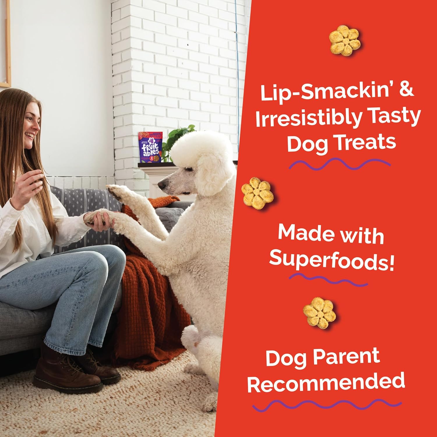 Fruitables Baked Dog Treats, Pumpkin Snacks for Dogs, Low Calorie & Delicious, No Wheat, Corn or Soy, Healthy Puppy Training Treats, Made in the USA, Apple and Crispy Bacon Flavor, 7oz - Image 3