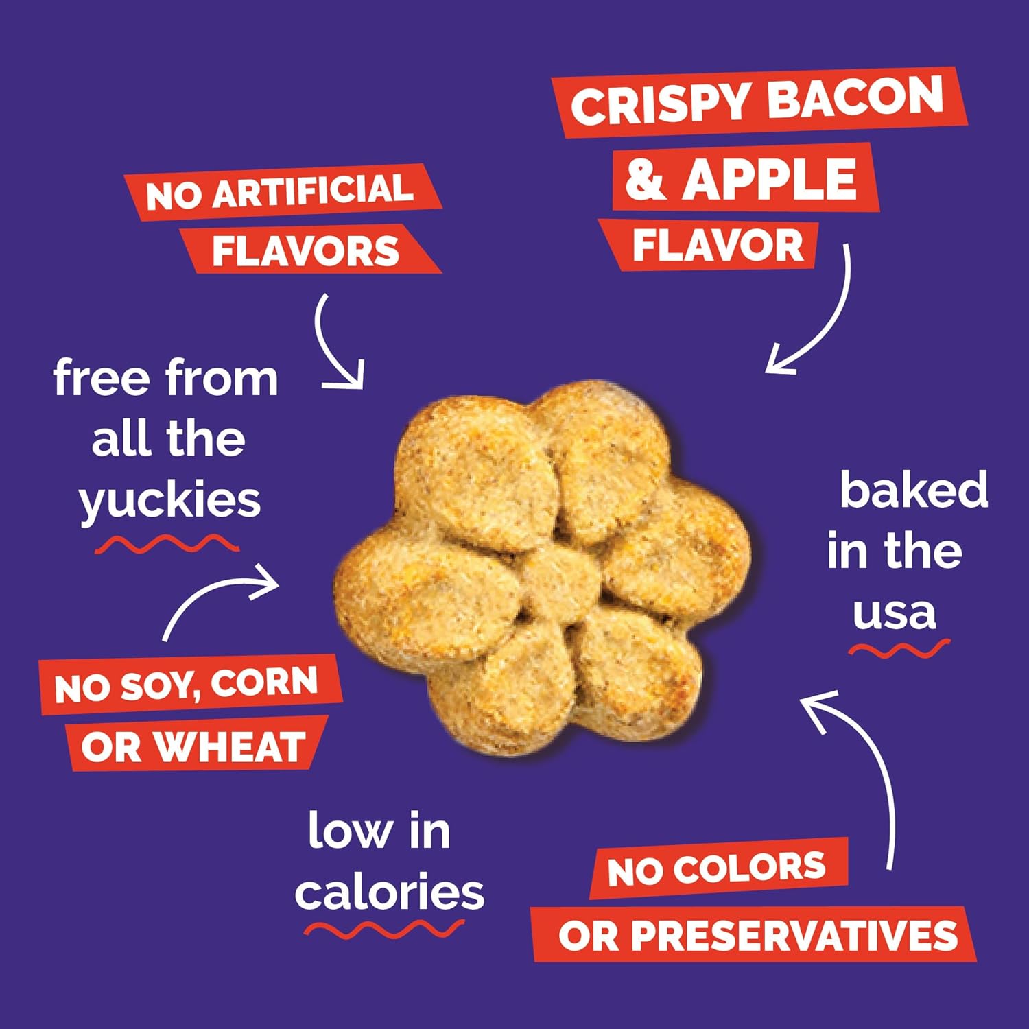 Fruitables Baked Dog Treats, Pumpkin Snacks for Dogs, Low Calorie & Delicious, No Wheat, Corn or Soy, Healthy Puppy Training Treats, Made in the USA, Apple and Crispy Bacon Flavor, 7oz - Image 5