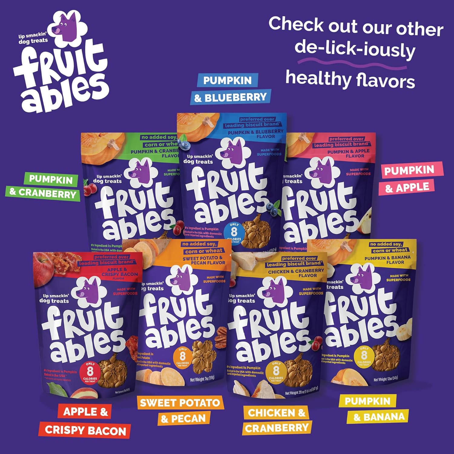 Fruitables Baked Dog Treats, Pumpkin Snacks for Dogs, Low Calorie & Delicious, No Wheat, Corn or Soy, Healthy Puppy Training Treats, Made in the USA, Apple and Crispy Bacon Flavor, 7oz - Image 11