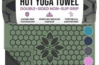 Clever Yoga Hot Yoga Mat Towel – Non-Slip Grip for Hot Yoga, Sweat Absorbent, Honeycomb Silicone Grip, Stays Flat – Ideal for Pilates, Travel, Washable & Lightweight – Olive $43.99
