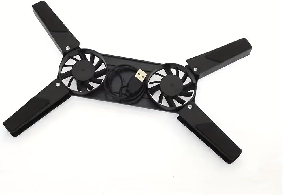 Foldable Laptop Cooling Pad with 2 Quiet Fans for 10-15 Inch, Portable Lightweight Cooler Pad for Home Office Travel(Black)