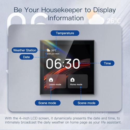 Smart Home Control Panel, voice control Interruptor Inteligente Smart Home With 4-inch touch screen for Smart Home Control - Image 3