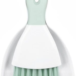 Dust pan Broom Brush Dustpan – Small Broom and Dustpan Set,Mini Broom and Dustpan,Small Dustpan and Brush Set for Home Cleaning, Sofa, Desk, Guinea Pig Cage, Cat Litter etc.（Light Green）
