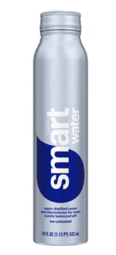 Glaceau Smartwater Aluminum Water Bottles, Vapor Distilled Water with Electrolytes, 18 Fl Oz, 12 Pack - Image 2
