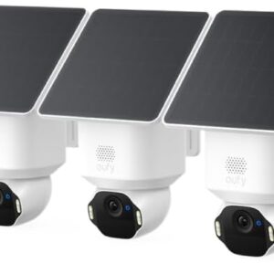 eufy Security SoloCam E42 4-Cam Kit, 4K Security Camera Wireless Outdoor, Solar Powered, AI Motion Tracking, Strobe Light, Pan & Tilt, Facial Recognition, Built-in Local Storage (Up to 16TB)