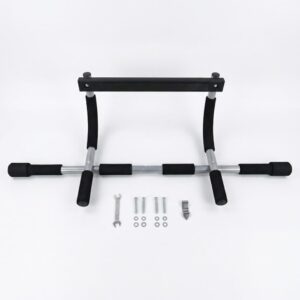 Heavy Duty Doorway Pull Up Bar | Adjustable Width Chin Up Bar for Home Gym | No Drill Fitness Bar for Upper Body Workout, Strength Training, Dips & Push Ups