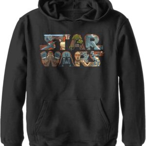 STAR WARS Boy’s A New Hope Characters Logo Pull Over Hoodie