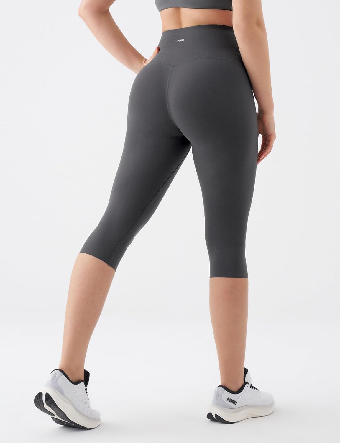 K-Swiss Women's 16" Capri Leggings - No Front Seam Soft Stretchy High Waist - Image 2