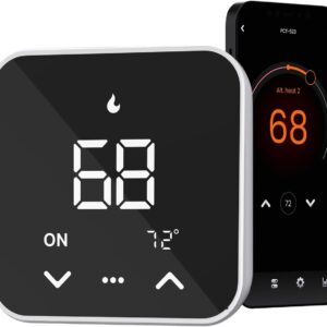Smart Thermostats for Home, WiFi Thermostats Compatible with Alexa and Google Assistant,7day x 8period Programmable Control Tuya/Smart Life, Energy Saving, C-Wire Require (Black)