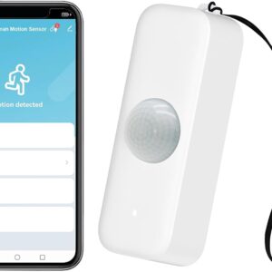 WiFi PIR Motion Sensor: Smart Indoor with App Notification Alert and Recording Infrared Motion Detector for Remote Monitoring and Home Automation with Lanyard (1pack)