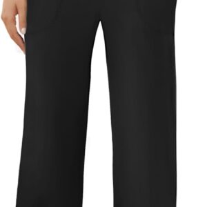 DLOODA Womens Wide Leg Yoga Pants Crossover Work Dress Pants Lounge Sweatpants Casual Trousers with Pockets