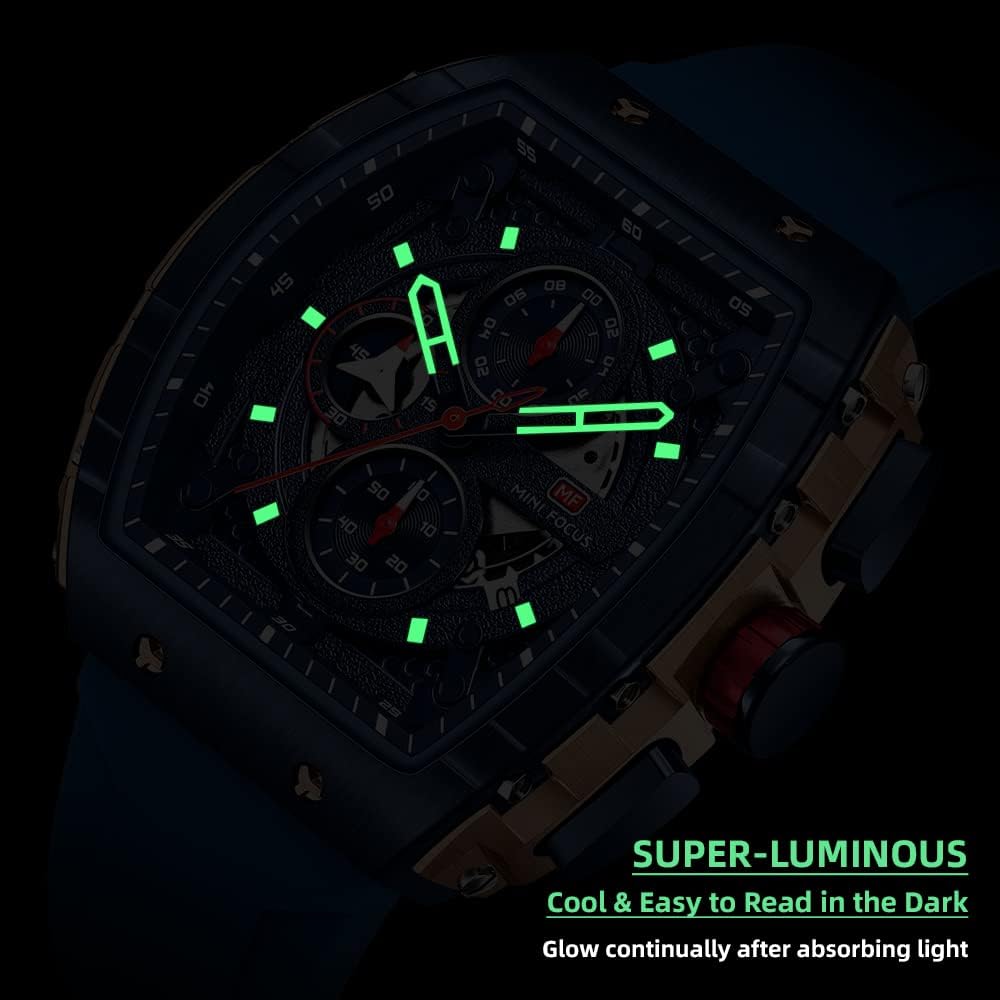 Mini Focus Men's Watch Fashion Sport Wrist Watches (Chronograph/Waterproof/Luminous/Calendar) Silicon Strap Quartz Watches for Men - Image 4