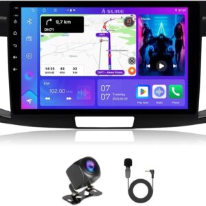 ASURE 10.1 inch Android 15 Car Stereo Radio for Honda Accord 2013-2017 Base Version Cars, 4+64G GPS Navigation Head Unit with Wireless Carplay Android Auto,1280×800 Touchscreen Multimedia Player