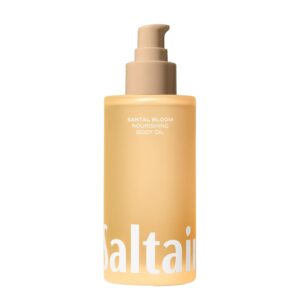 Saltair Body Oil – Luxurious Santal Bloom After Shower and Bath Oil for Women and Men. Botanical, Non-Greasy, Well-Absorbing Moisturizer for Hydrating Dry Skin – 4oz Pump Bottle