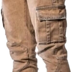 HUNGSON Men’s Slim Fit Stretch Jeans Ripped Skinny Jeans for Men, Distressed Straight Leg Fashion Comfort Flex Waist Pants