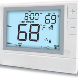 Programmable Thermostat, Thermostat for Home HVAC Systems,Multi-Stage, 2 Heat/2 Cool, White Backlight