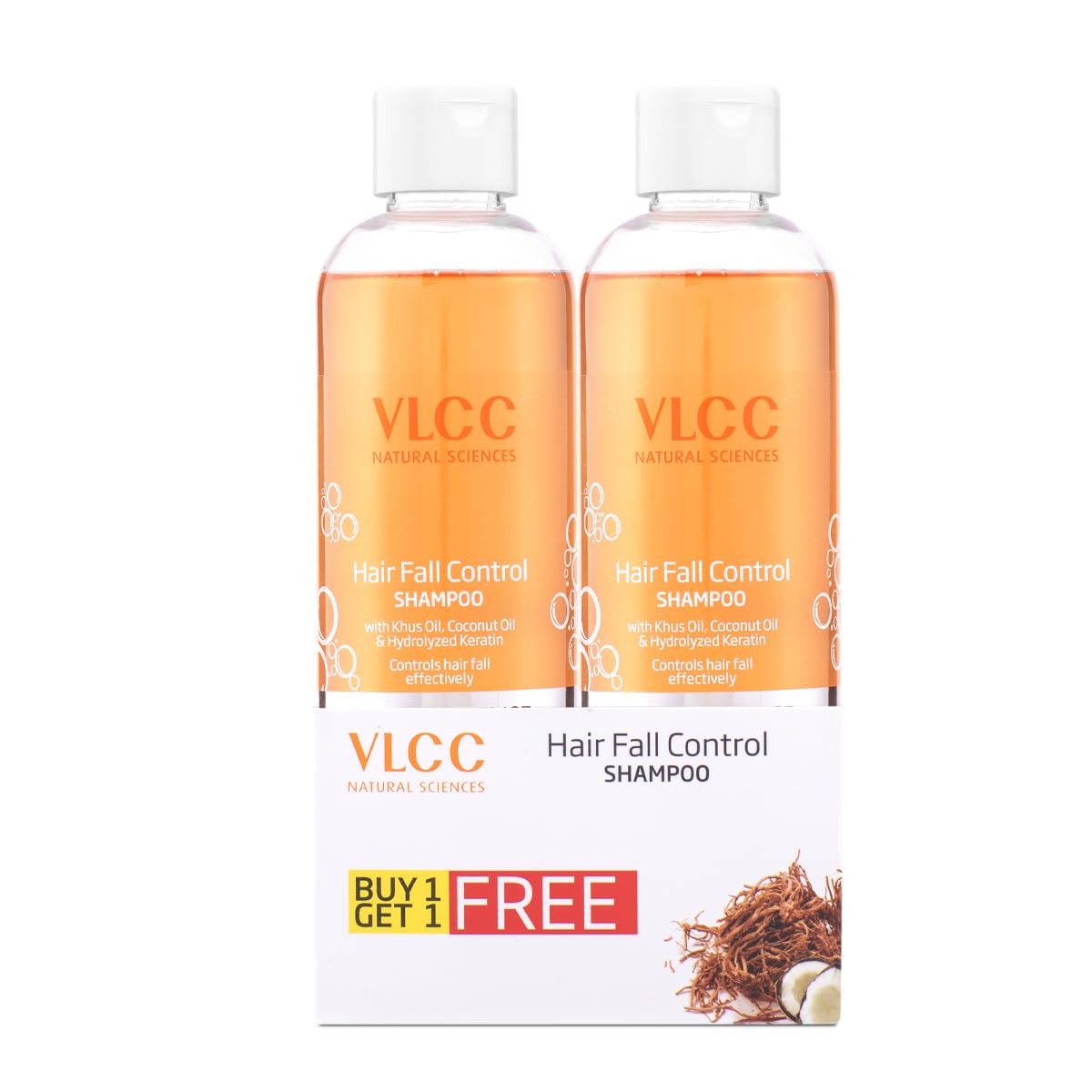 VLCC Hair Fall Control Shampoo | With Khus Oil, Hydrolyzed Keratin And Coconut Oil | 700Ml (25.36 Ounce) Pack of 2
