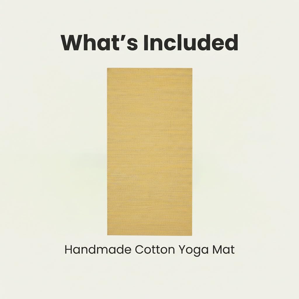 LFH Home Handmade Cotton Yoga Mat Cotton Rug picnic mat For Exercise, Workout, Fitness - Perfect Heavy Quality Eco Friendly Natural Cotton Woven Reversible Yoga Mats for Men & Women - 72x26 Inch. - Image 8