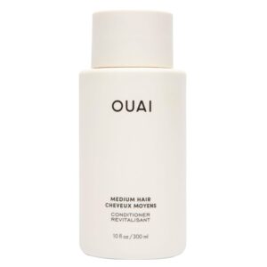 OUAI Medium Conditioner – Hydrating Hair Conditioner with Coconut Oil, Babassu Oil, and Keratin – Strengthens, Repairs and Adds Shine – Paraben and Phthalate Free Hair Care Products (10 Oz)