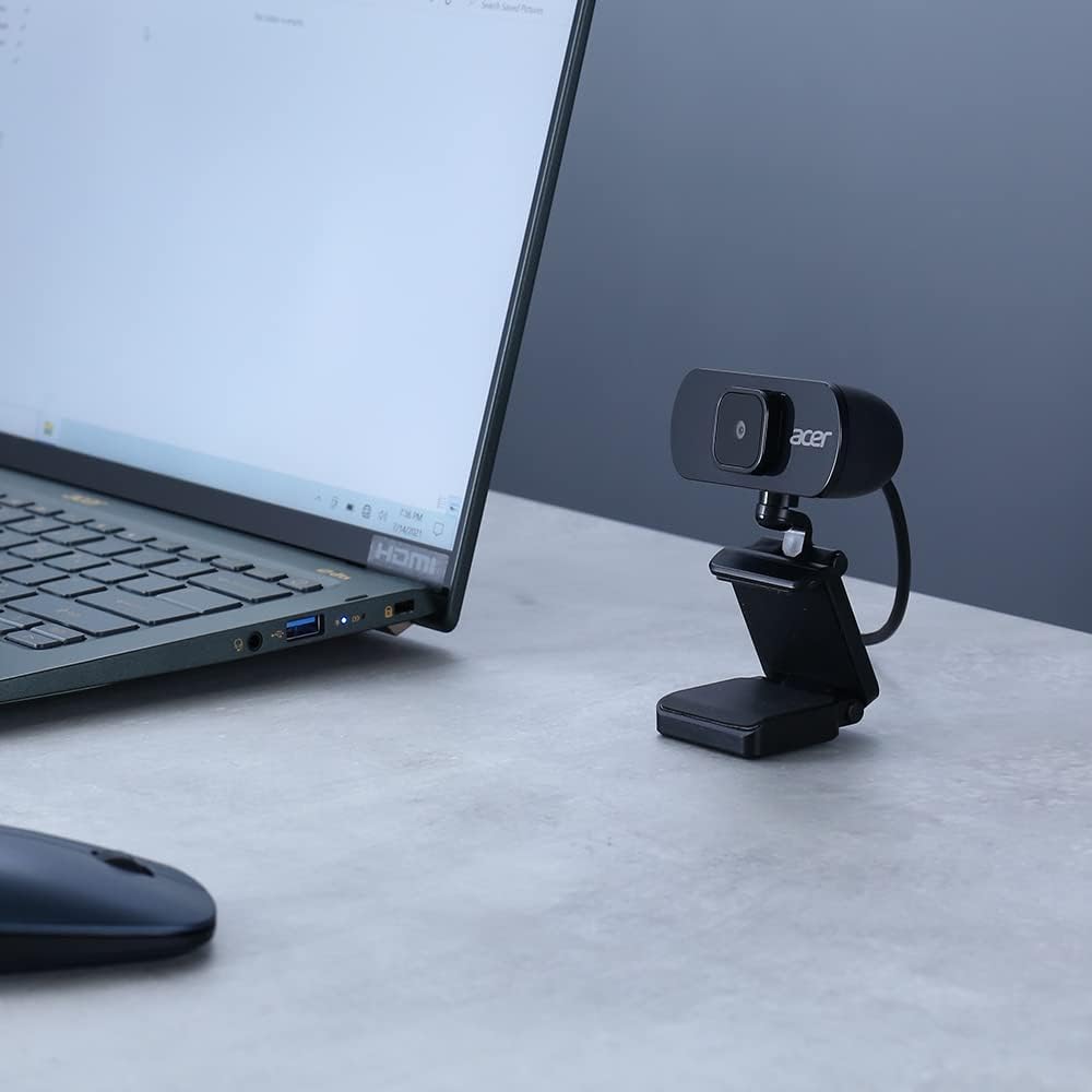 acer Full HD USB Streaming 2MP Webcam | 1080P HD | 360° Rotation | Digital Microphone | Plug & Play for Desktop or Laptop PC | Stream for Zoom, Skype, Facetime, YouTube | Conference Calls & MS Teams - Image 2