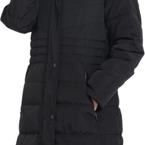IKAZZ Women’s Winter Coats, Thickened Warm Insulated Vegan Down Long Parka Jacket with Hood