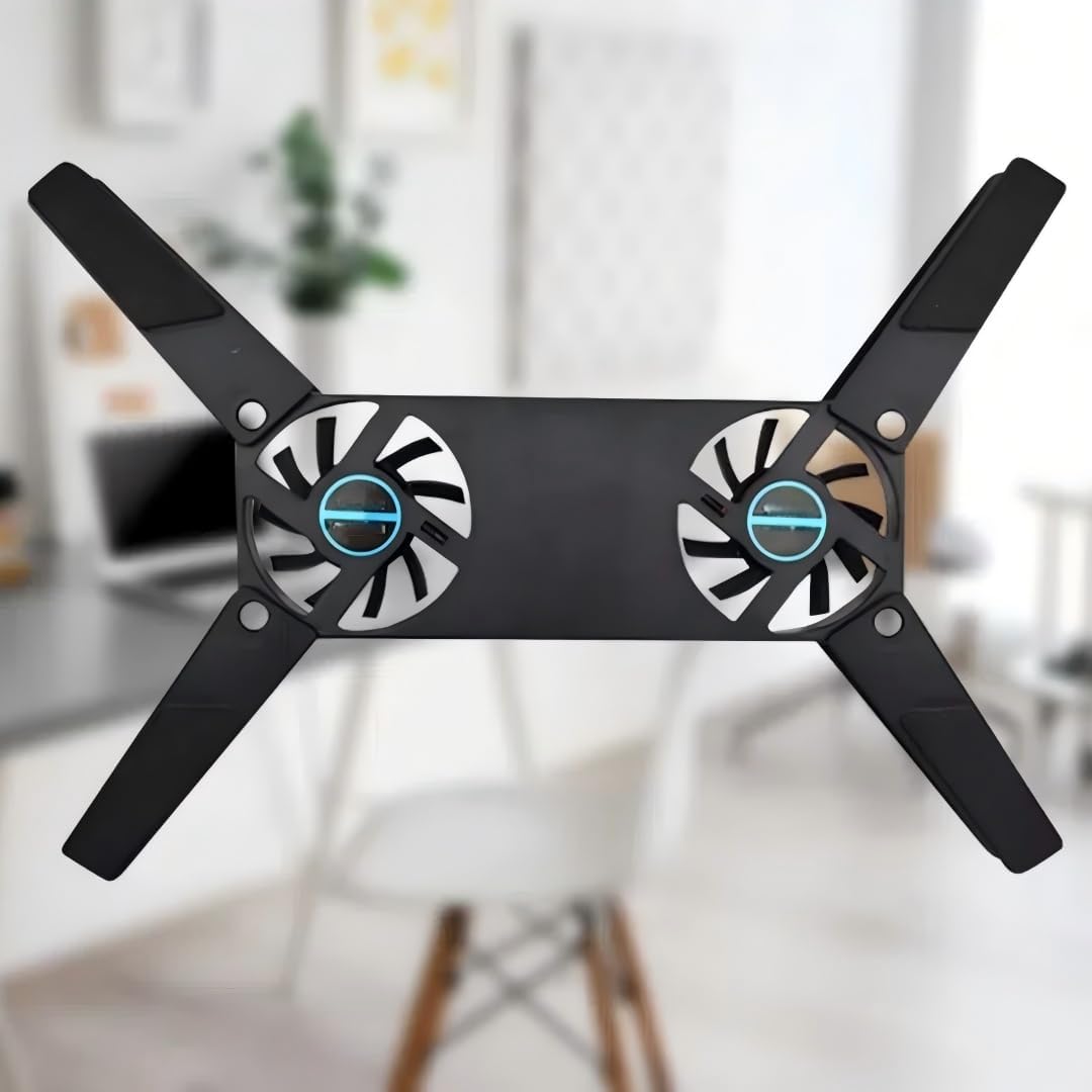 Foldable Laptop Cooling Pad with 2 Quiet Fans for 10-15 Inch, Portable Lightweight Cooler Pad for Home Office Travel(Black) - Image 3
