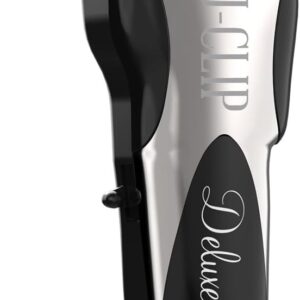 Wahl Pro Animal Deluxe U-Clip – Dog & Cat Trimmer with 3 Cutting Lengths & 7 Attachment Combs – Premium Grooming Tools for Light & Medium Coats – Black & Chrome