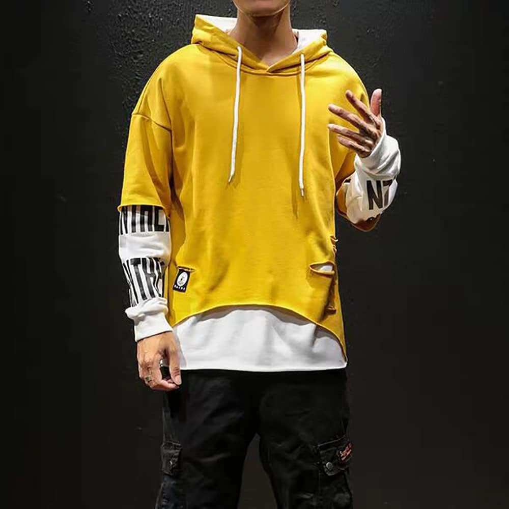 DUDHUH Mens Hoodie Fashion Pullover Letter Print Tracksuit Techwear Casual Coat Hip-Hop Sweatshirt - Image 6