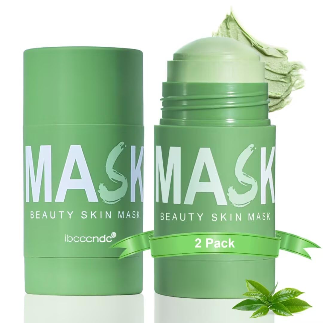Green Tea Deep Cleanse Mask for Face,Blackhead Remover Face Mask,Poreless Deep Cleanse Mask Stick for Purifying,Moisturizing,Oil Control Reduce for Women and Men,2PCS