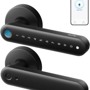 eufy Security Smart Lock FamiLock C32, Fingerprint Keyless Door Lock with Handle,Interior Doors, Built-in Wi-Fi (2.4 GHz Only), App Control, Auto Lock, 4 AA Batteries, Alexa/Google,Rekey Not Supported