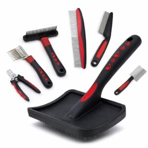 2026 Large 7-in-1 Professional Pet Grooming Kit for Dogs & Cats Complete Grooming Solution for Shedding, Dematting, Trimming & Cleaning